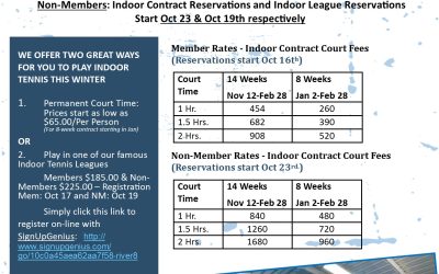 Time to reserve your River Run Indoor Court Time
